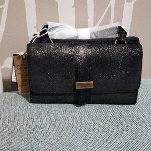 American Leather Co.: Black Glitter Crossbody Bag